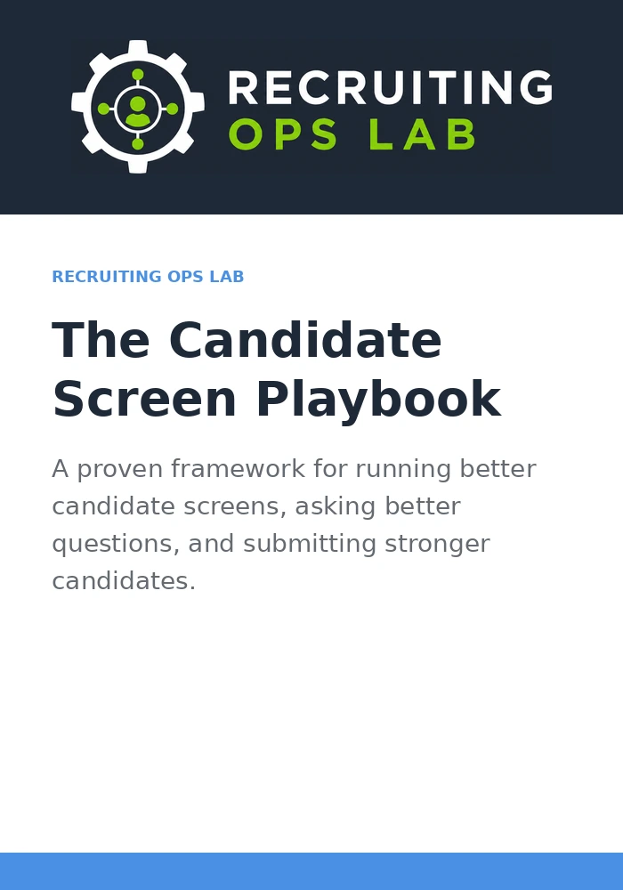 Candidate Screen Playbook cover